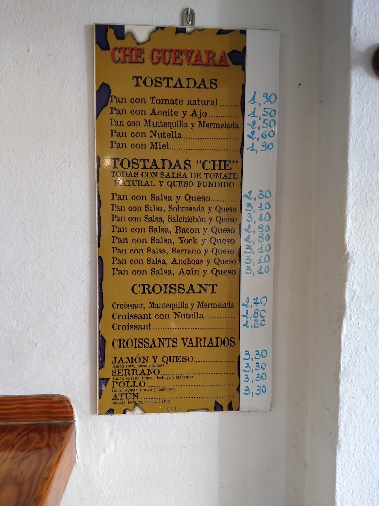 Guevara Cafe — Carta