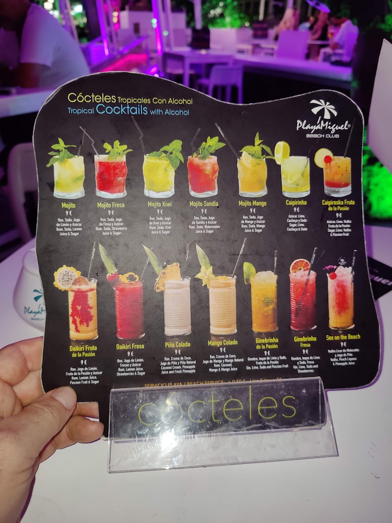 Playa Miguel Beach Club — Carta