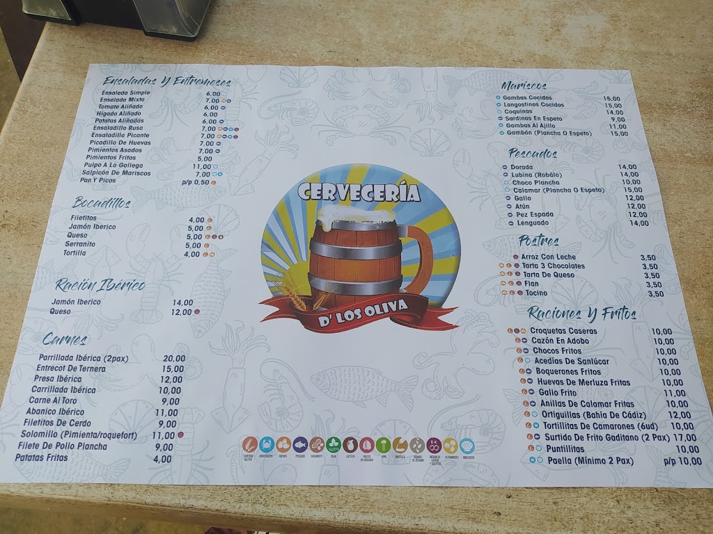 Cerveceria De los Oliva — Carta