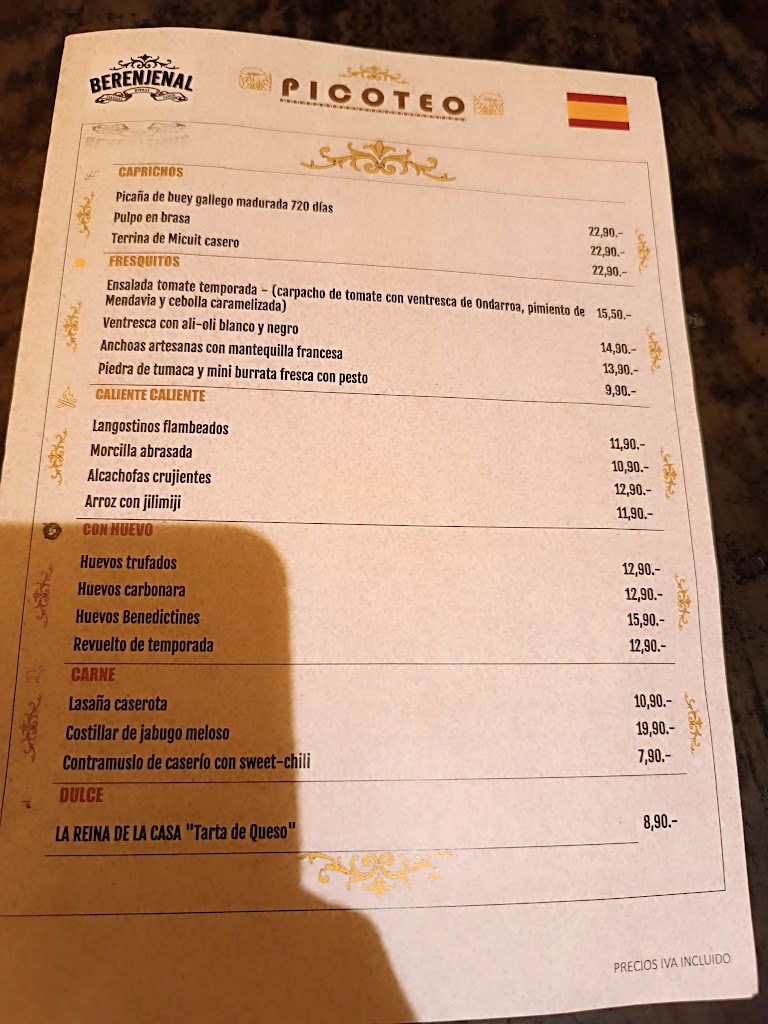 Berenjenal — Carta