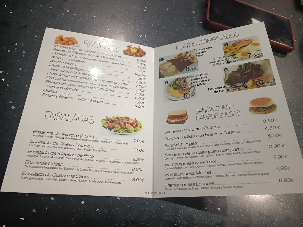Creperia & Bar — Carta