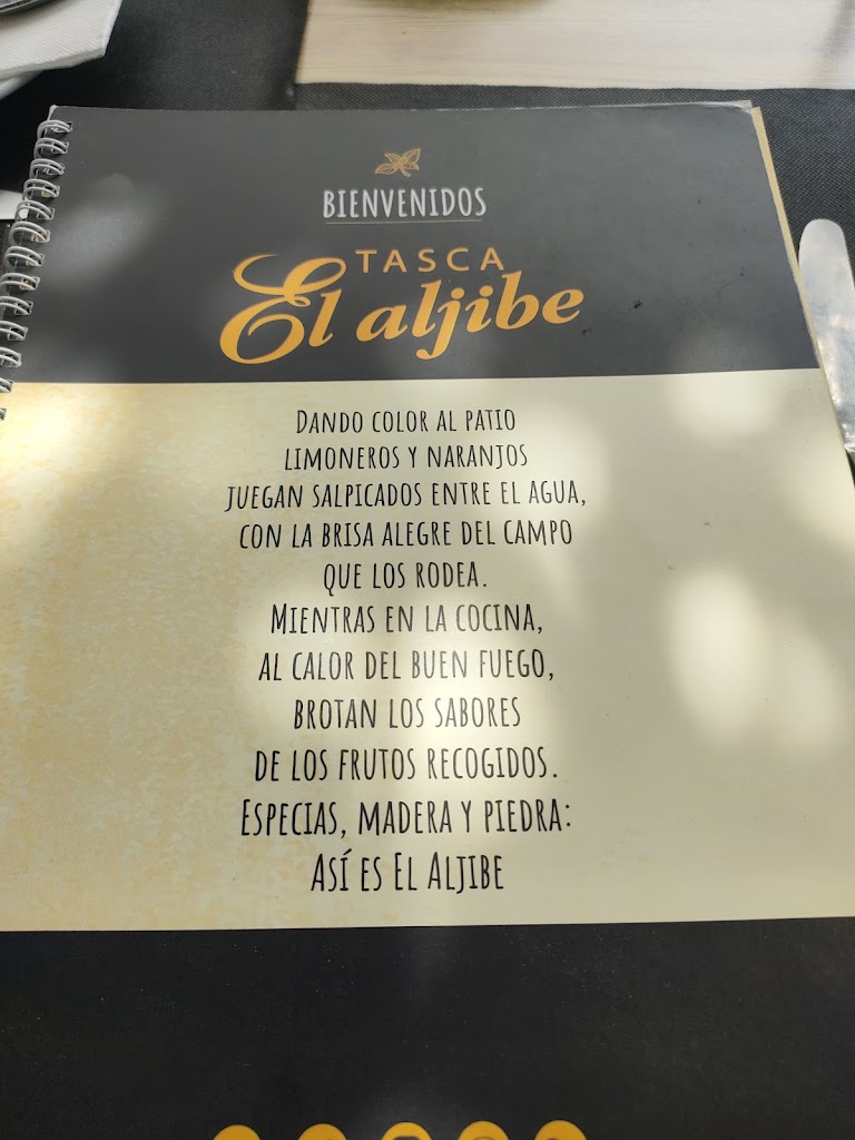Tasca El Aljibe — Carta