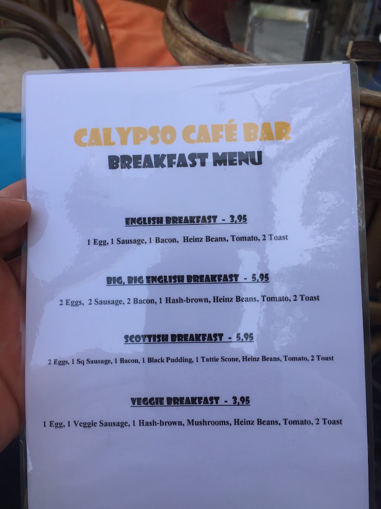 calypso bar — Carta