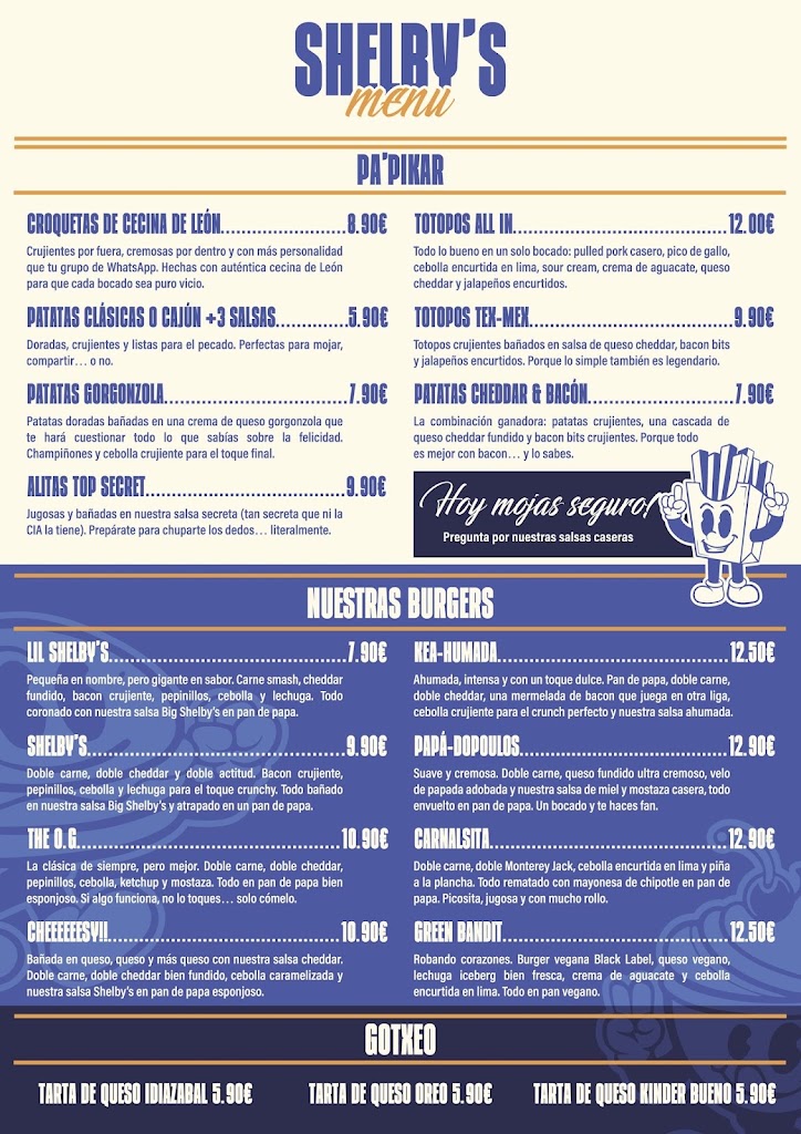 Shelby's | Smash Burgers — Carta