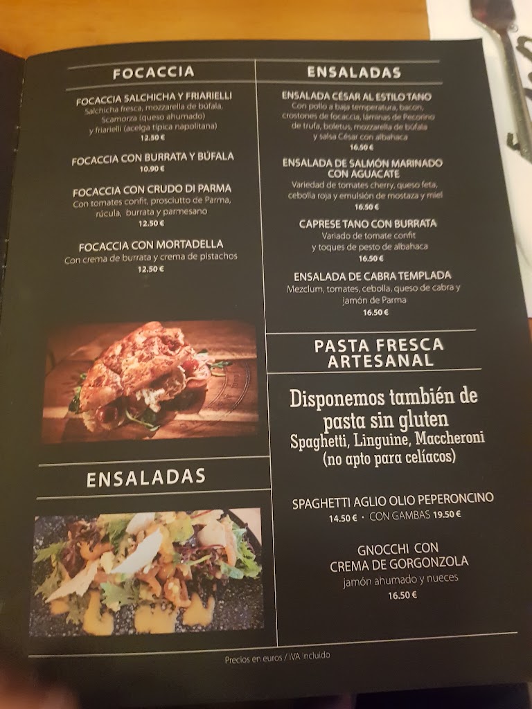 Il Tano Pizzeria — Carta