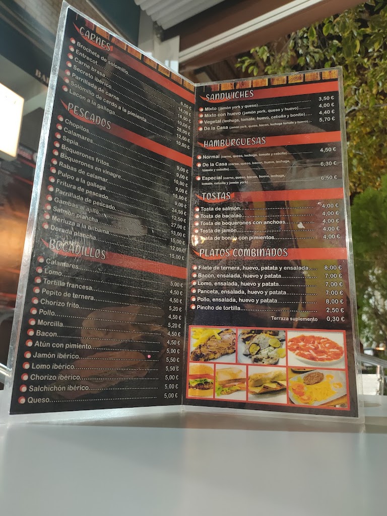 Bar Cafeteria La Isabel — Carta