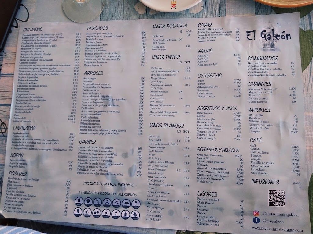 El Galeon — Carta