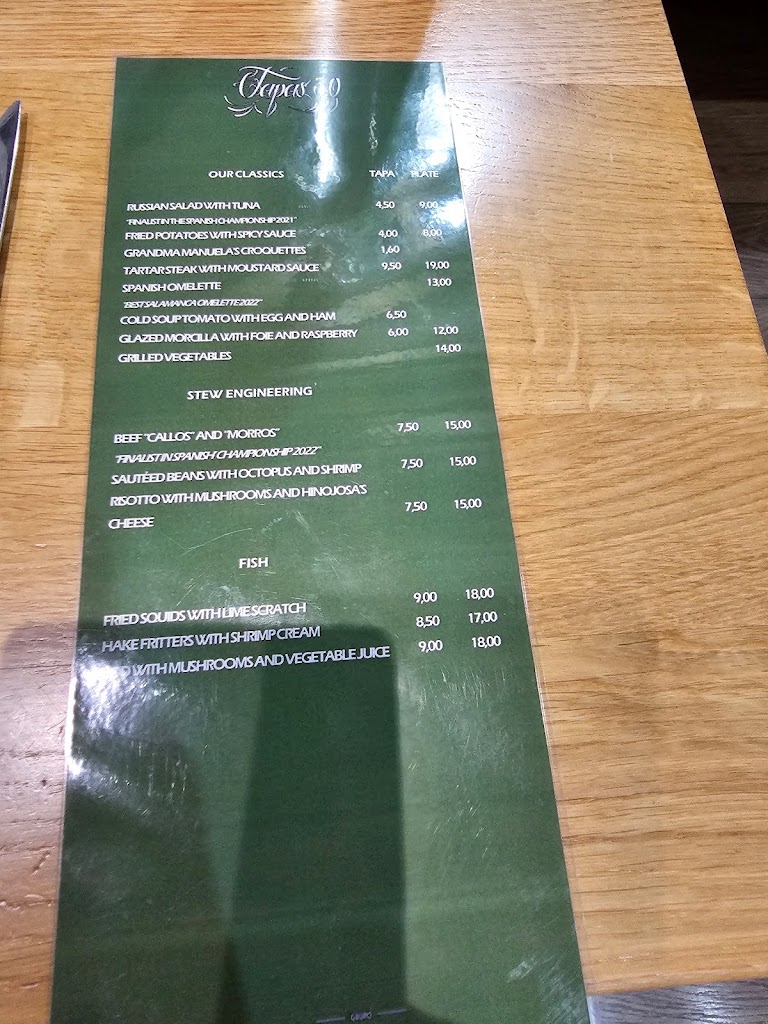 TAPAS 3.0 — Carta