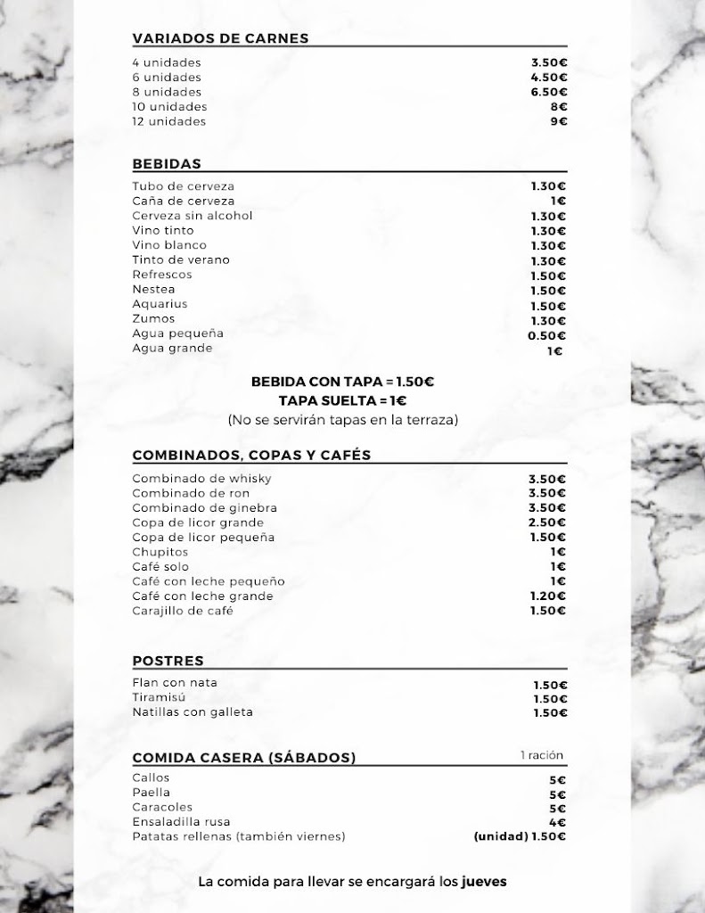 Bar Multa — Carta