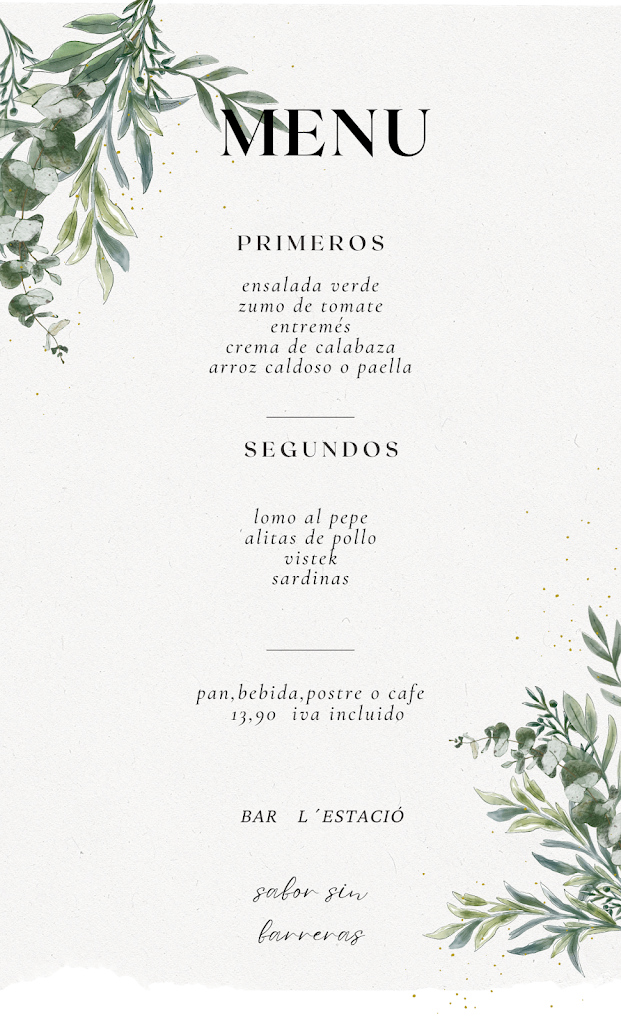 Bar l'estacio — Carta