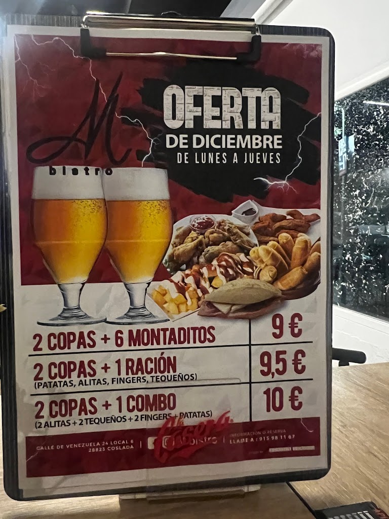 M bistro Coslada — Carta