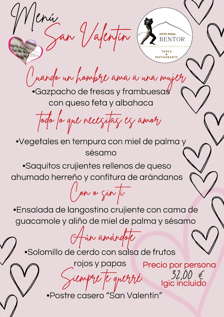 Tasca y Restaurante Hotel Rural Bentor — Carta