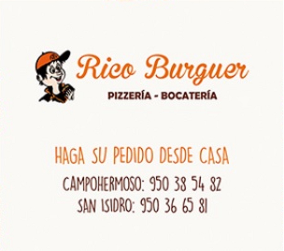 Rico Burguer San Isidro — Carta