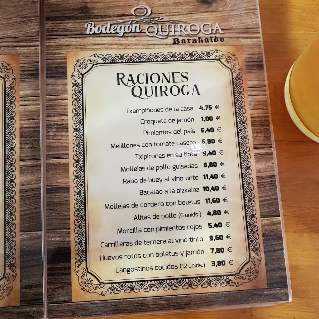 Bodegon Quiroga — Carta