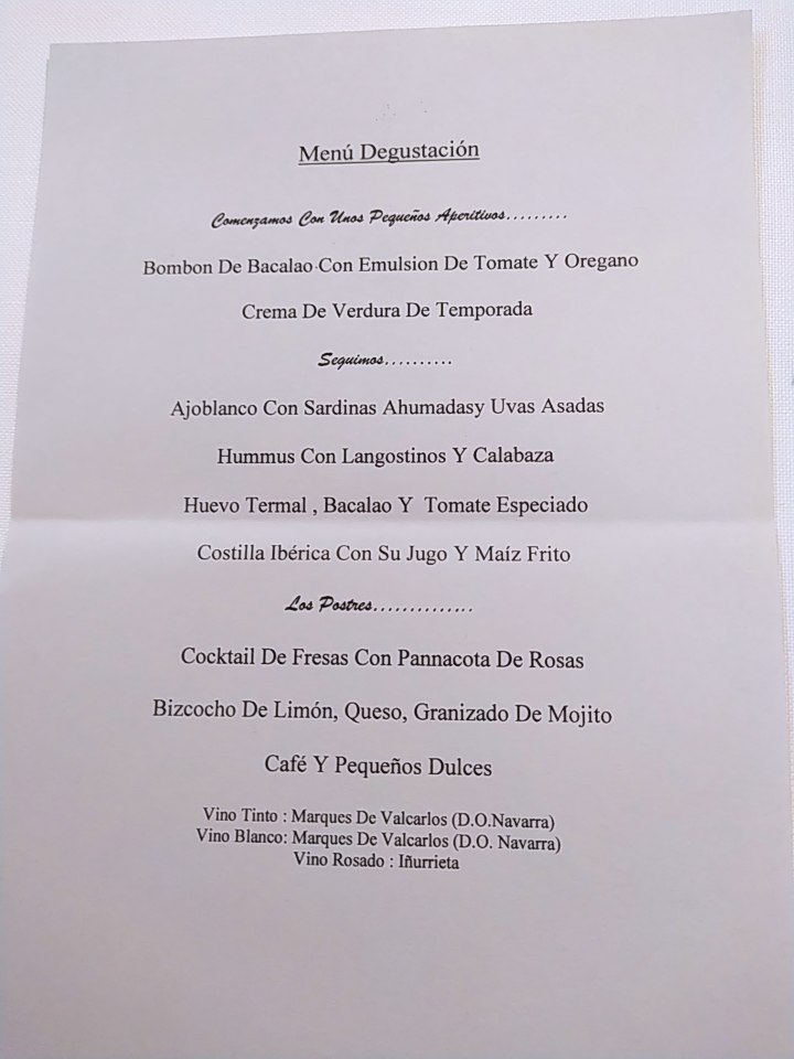 Restaurante Fagollaga — Carta