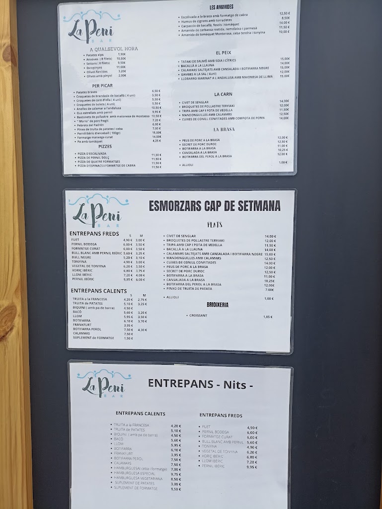 Bar La Peni | Cocina casera — Carta