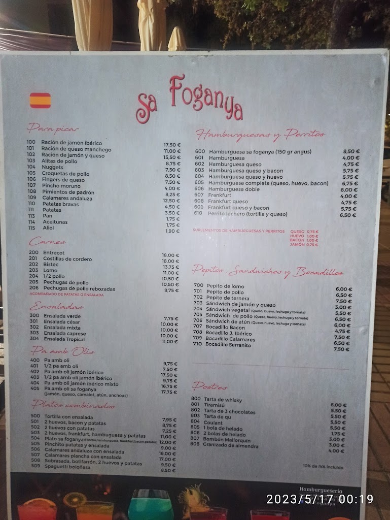 Sa Foganya — Carta