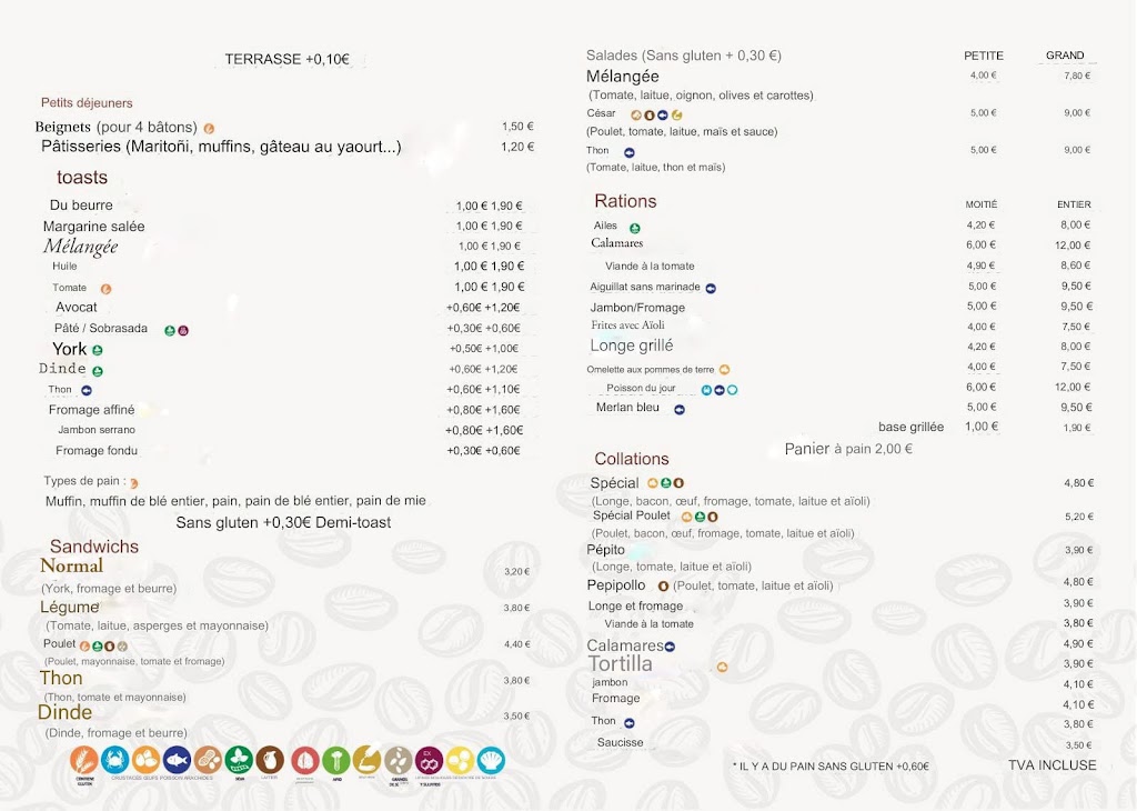 Cafeteria Martin — Carta
