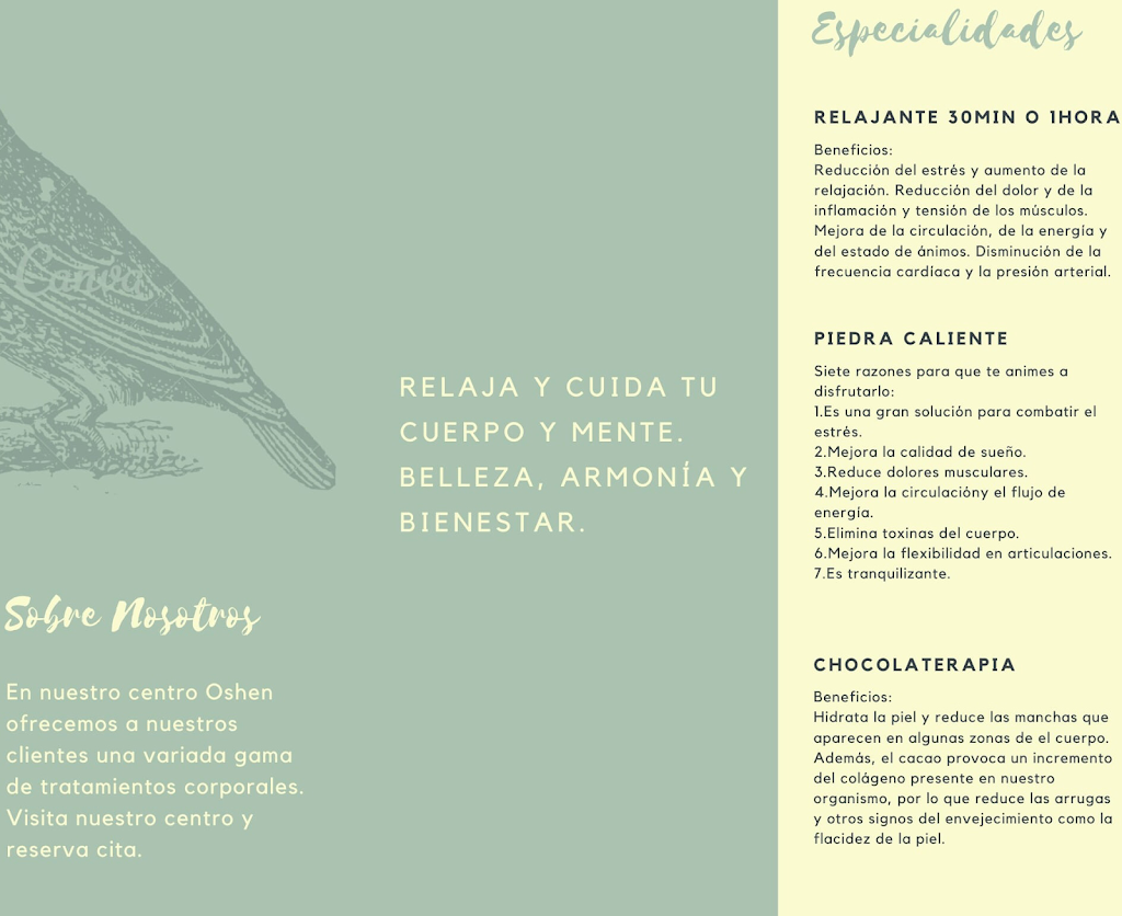 Peluqueria y Estetica Oshen — Carta