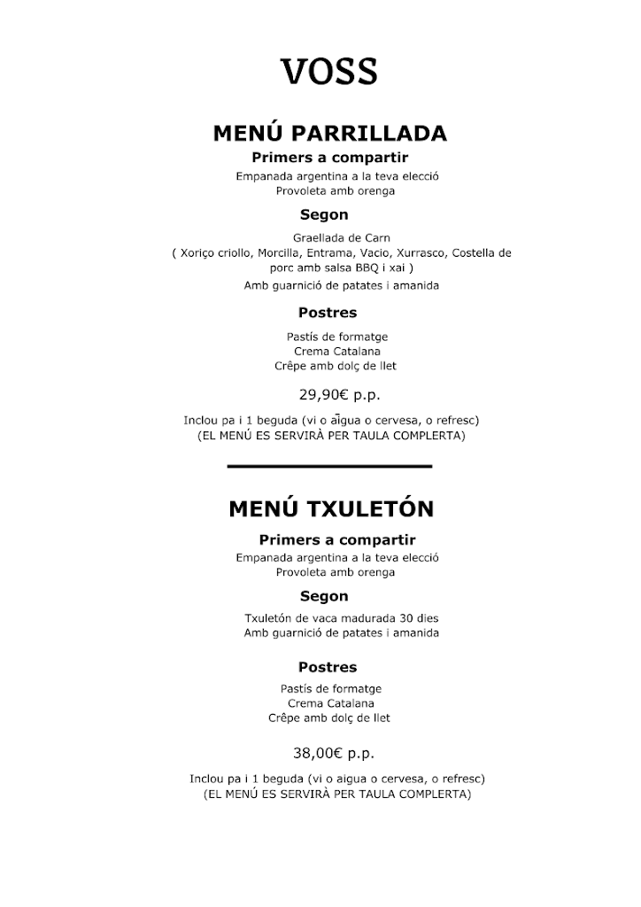 Argentum Braseria — Carta