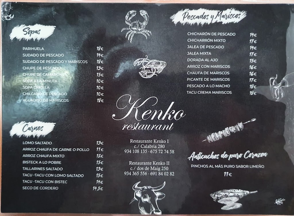 Restaurante Kenko Braseria — Carta