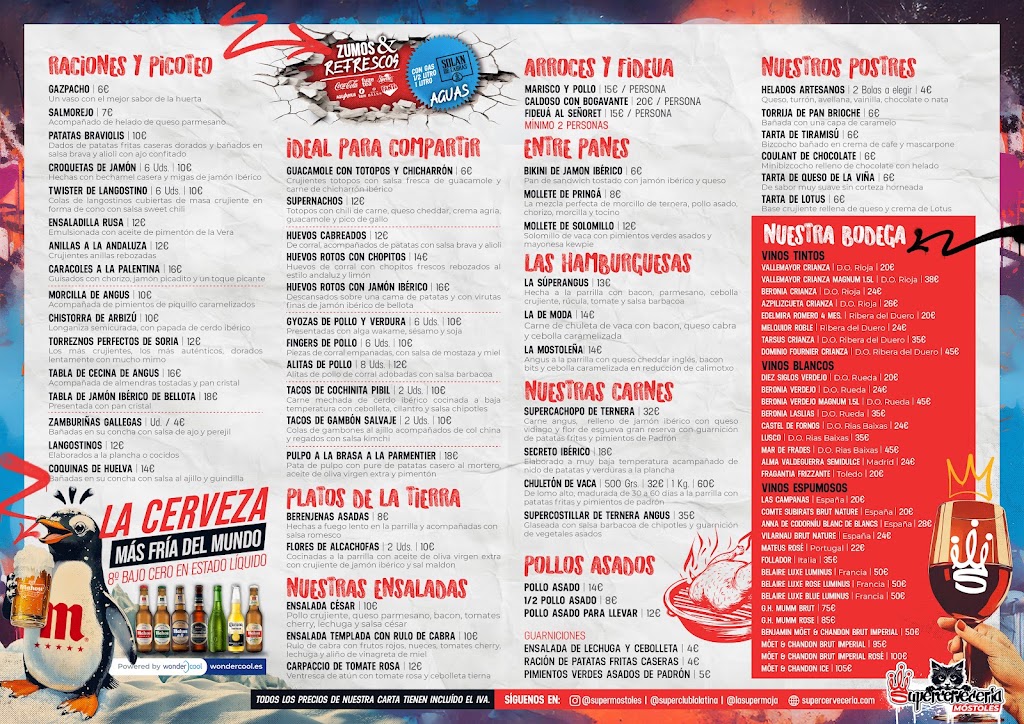 Supercerveceria Mostoles — Carta