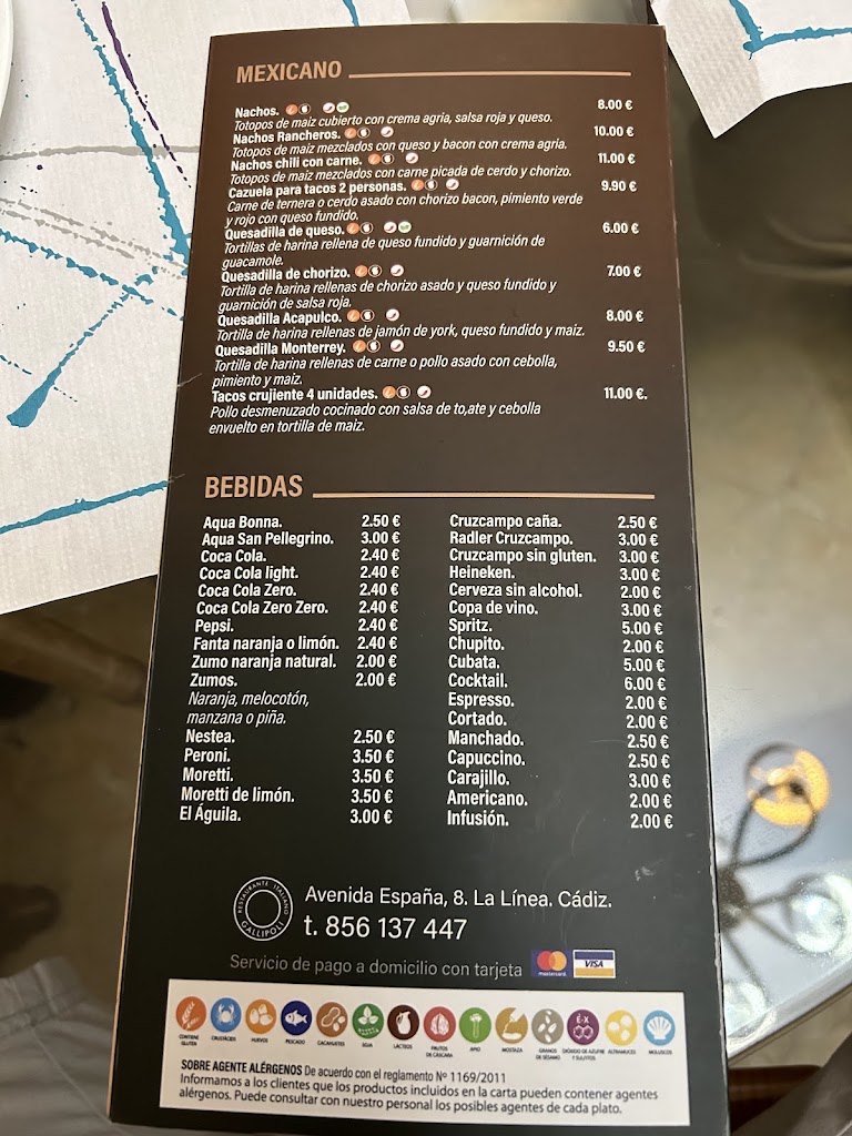 Restaurante Gallipoli — Carta