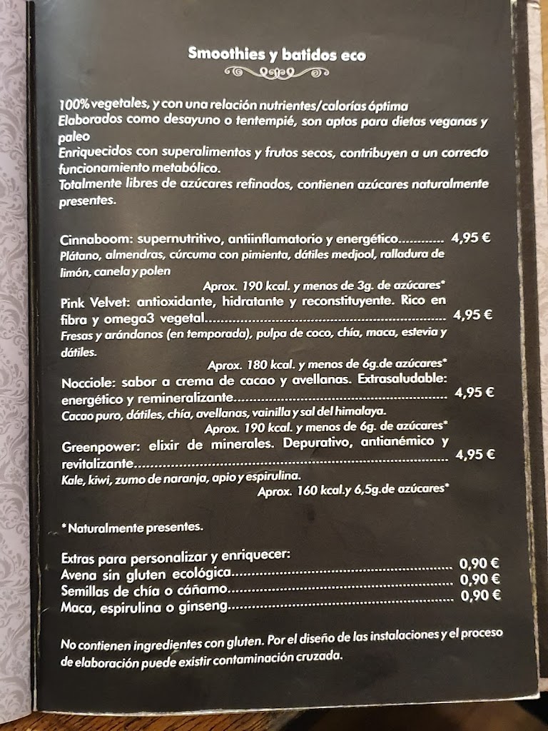 Vitruvia Cafe — Carta