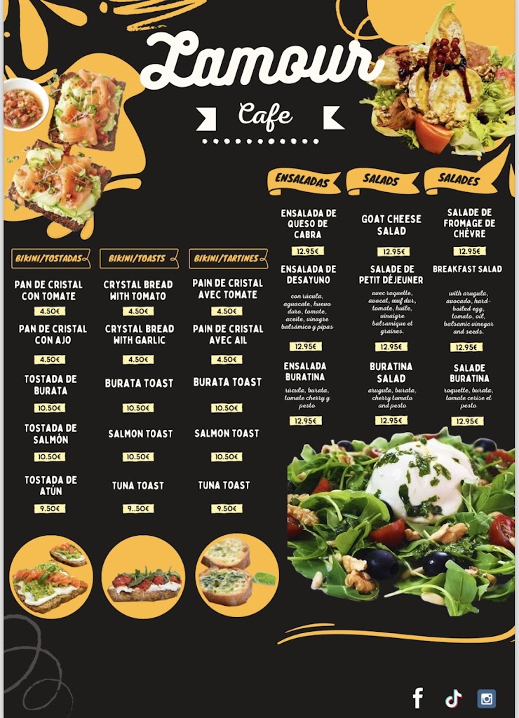 L'amour Cafe — Carta