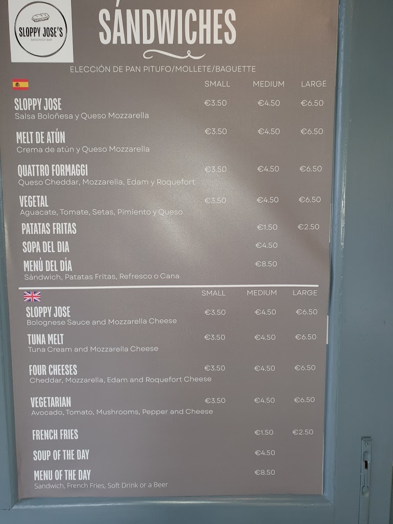 Sloppy Jose's — Carta