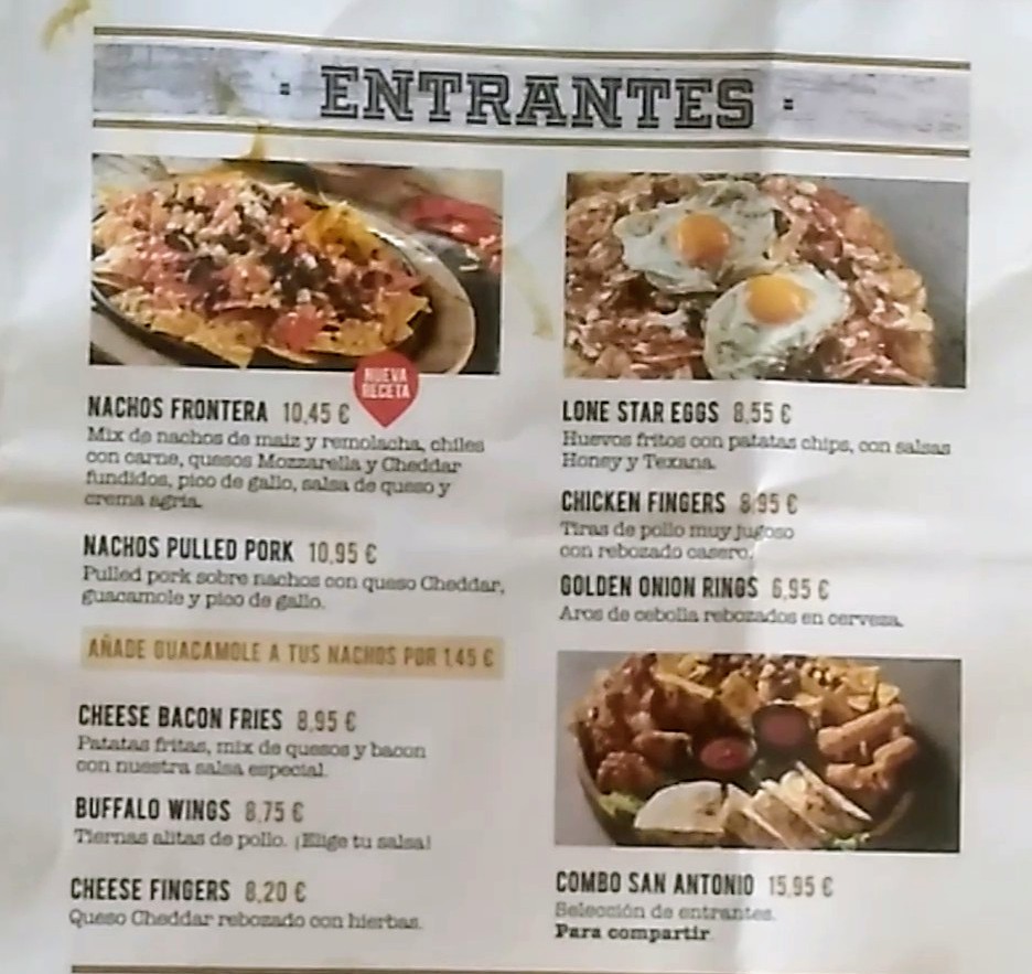 RIBS PARQUE SUR — Carta