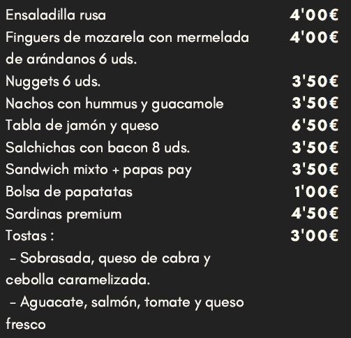 La Birreta Paiporta — Carta