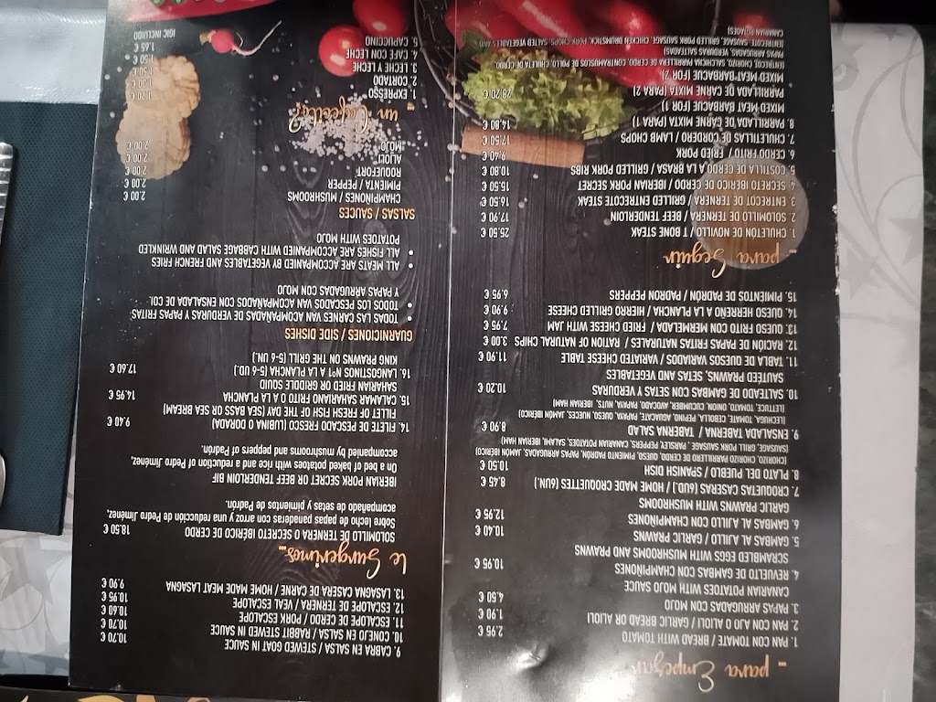 Taberna Emilio — Carta