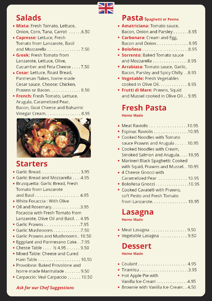 Pizzeria Venezia — Carta