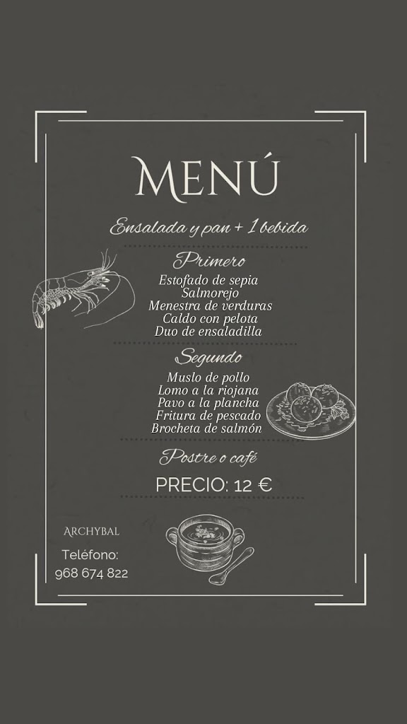 Restaurante Archybal — Carta