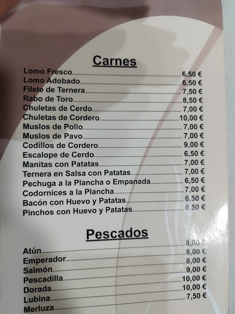 Bar Manolin — Carta