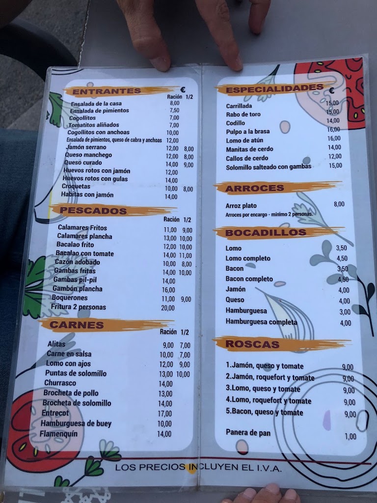 Meson La Brocheta — Carta