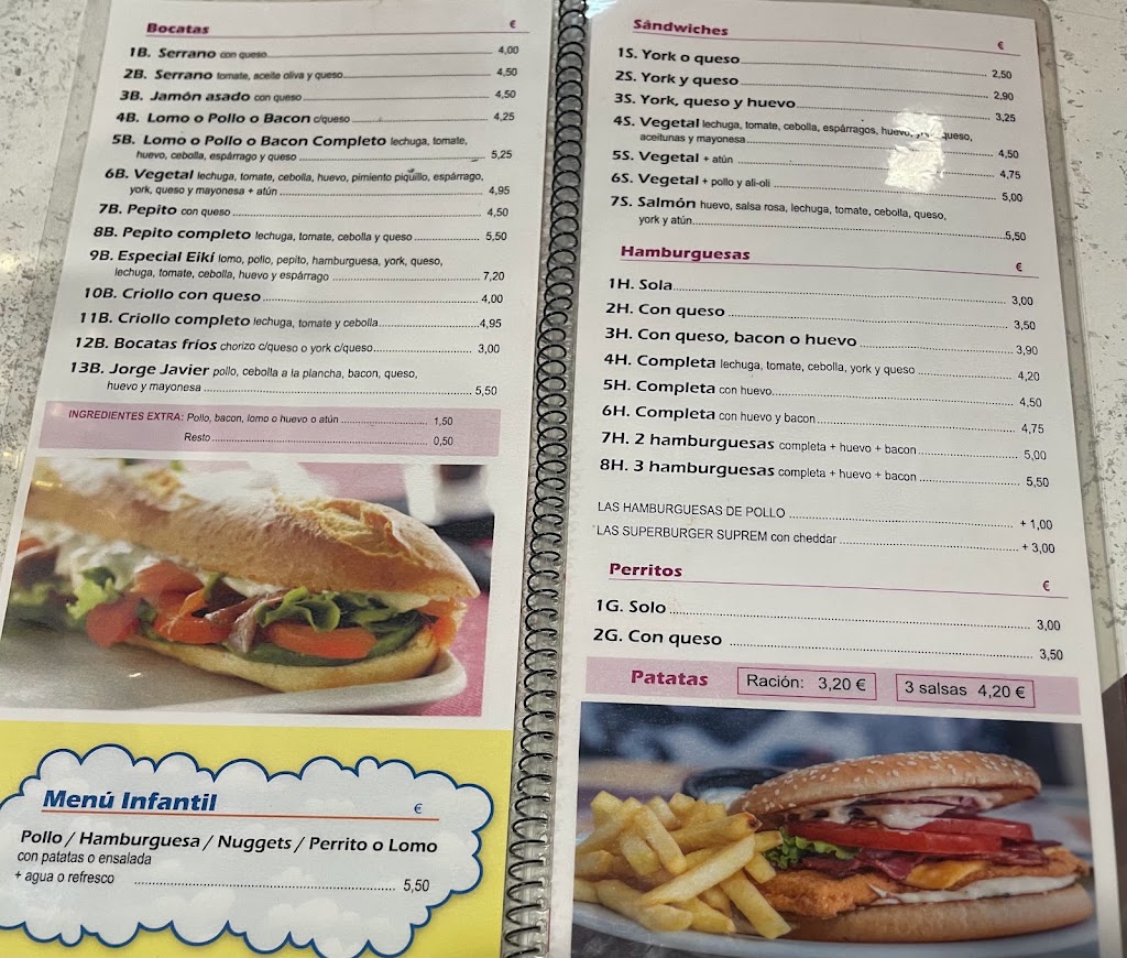 Cafeteria Pizza Eiki — Carta