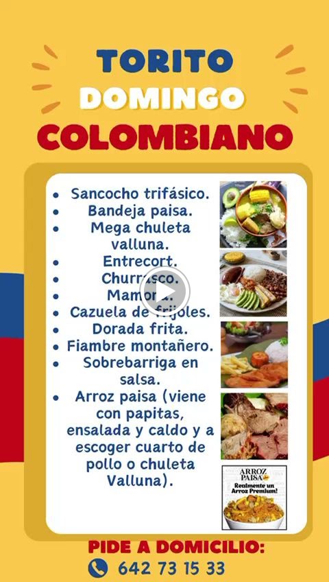 Torito bar — Carta