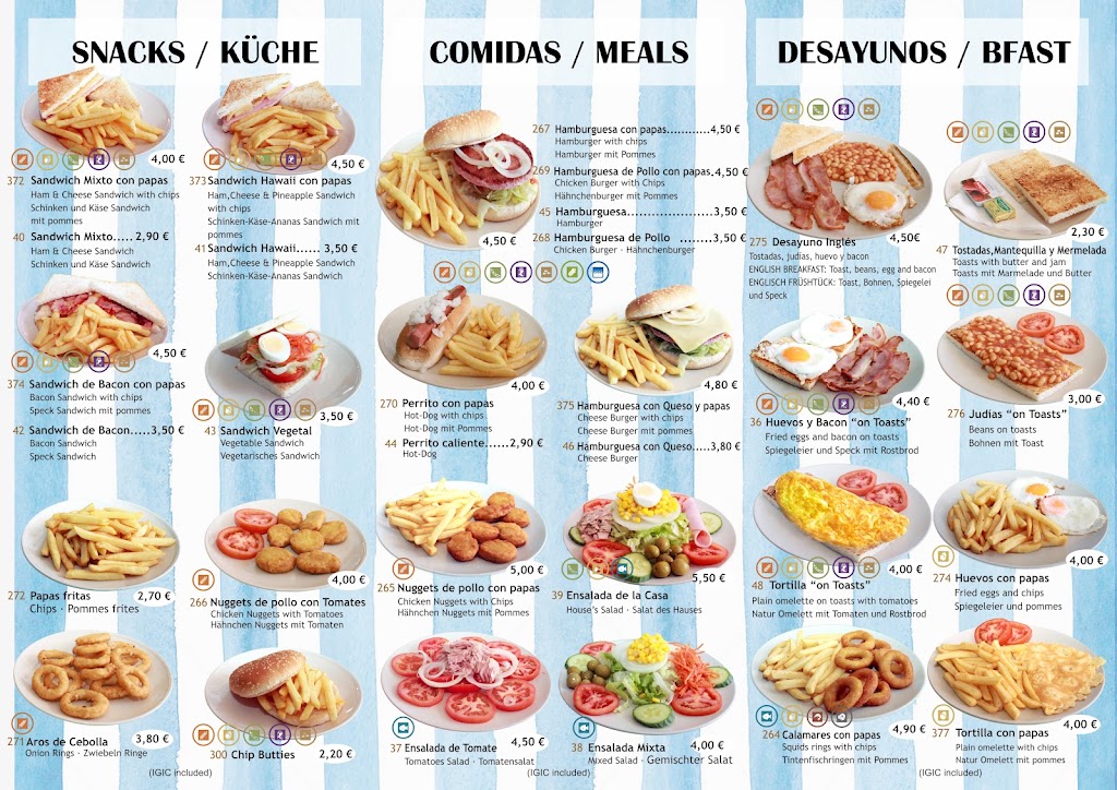 La Alemana - Bar & Cafe — Carta