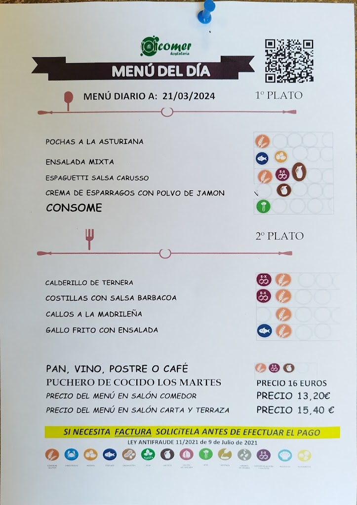 Asador Parrilla el Rincon de Castilla. — Carta