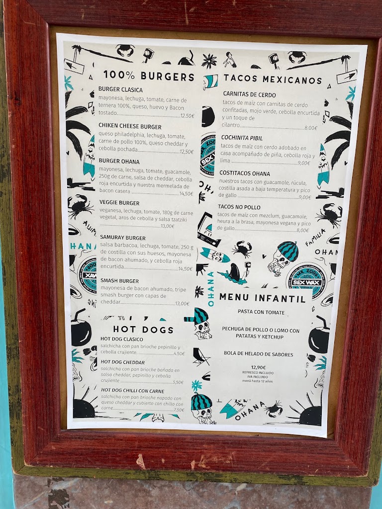 OHANA SURFER BAR — Carta