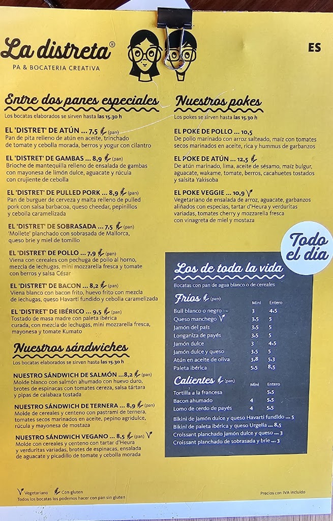 La Distreta - Pa i Bocateria Creativa — Carta