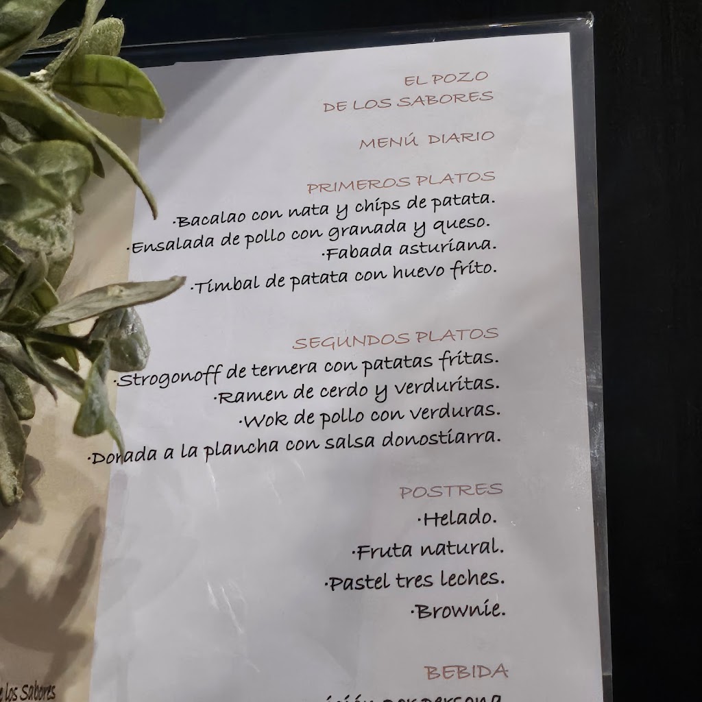 El pozo de los sabores — Carta