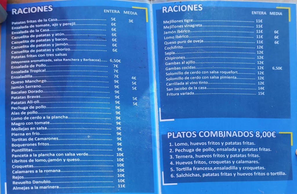 Restaurante El Danubio — Carta