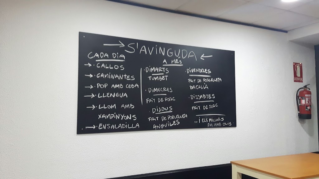 BAR S'AVINGUDA — Carta