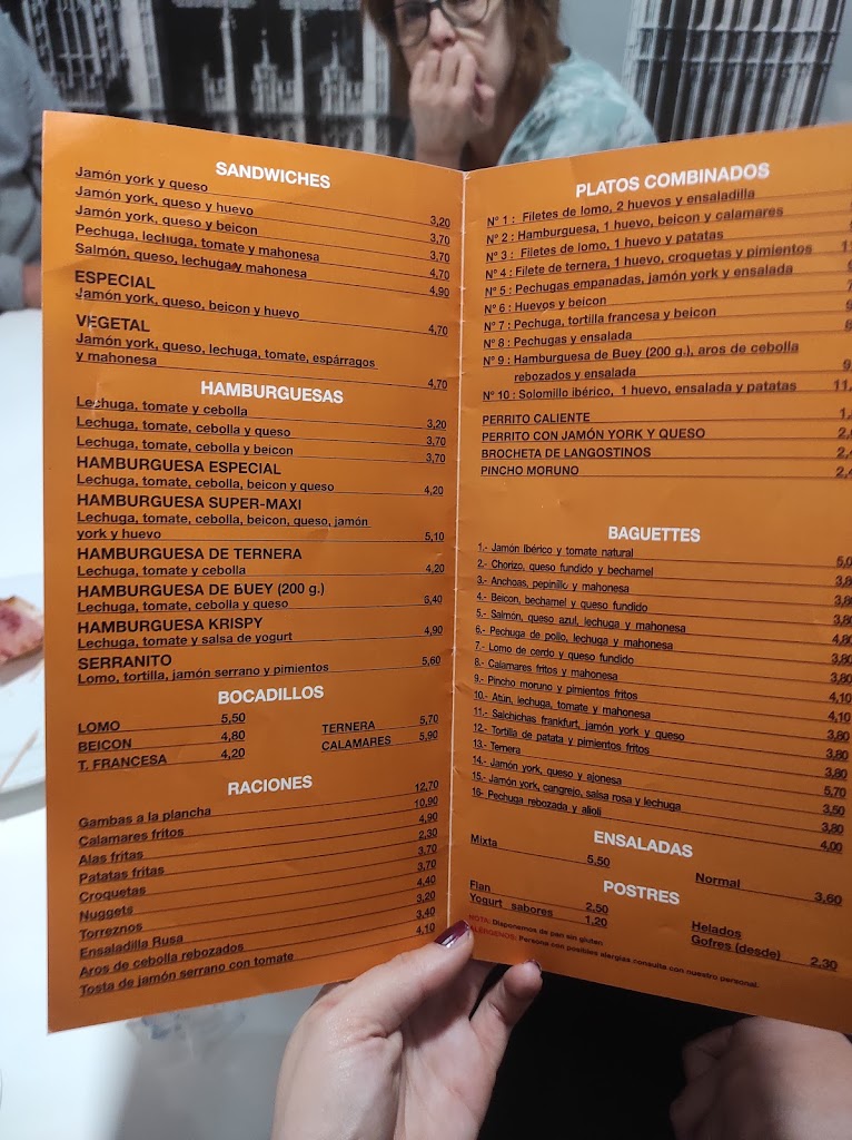 Restaurante Freiduria Condal — Carta