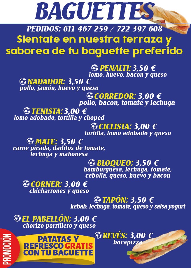 Churreria cafeteria "El pabellon" — Carta