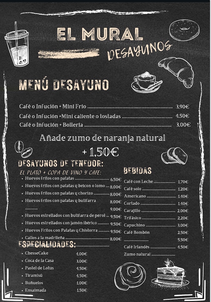 Restaurant El Mural — Carta