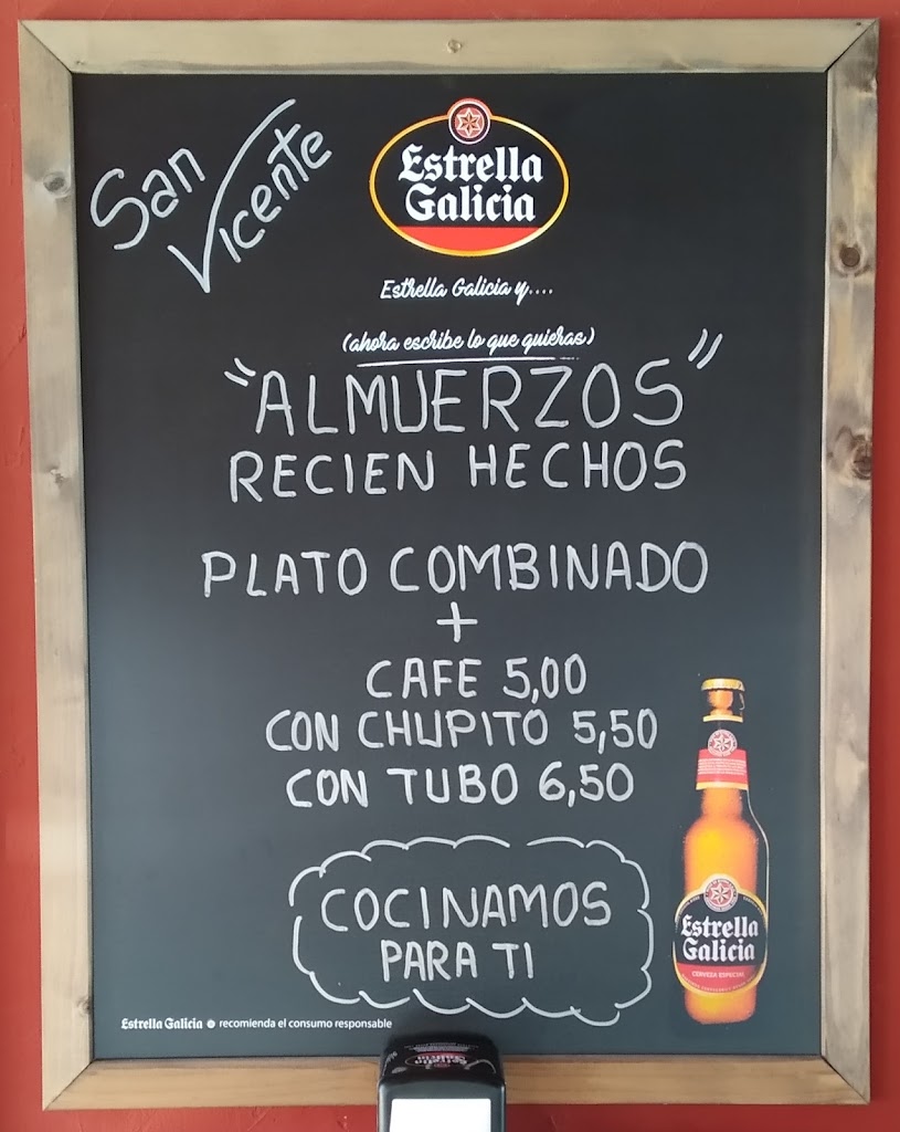Bar San Vicente. — Carta